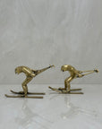 Vintage Bronze Skiing Frog Brothers