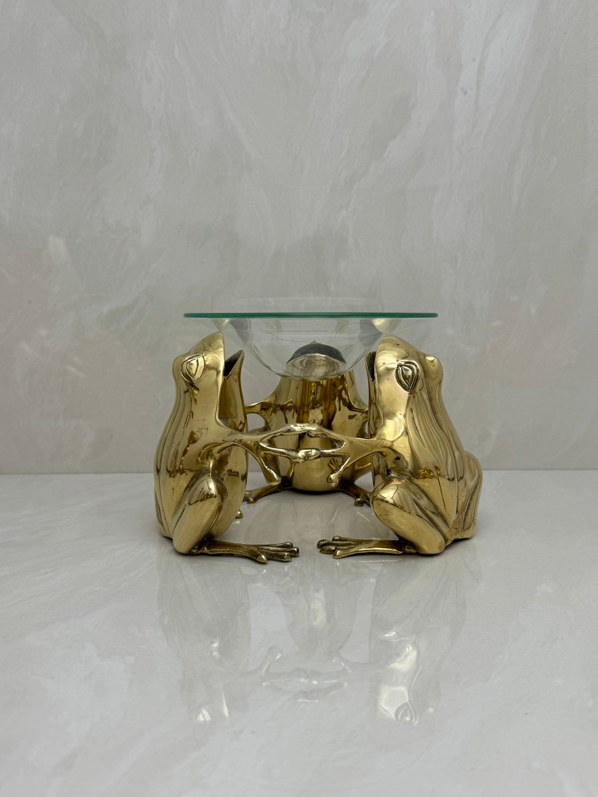 Vintage Brass Frog Oil Warmer