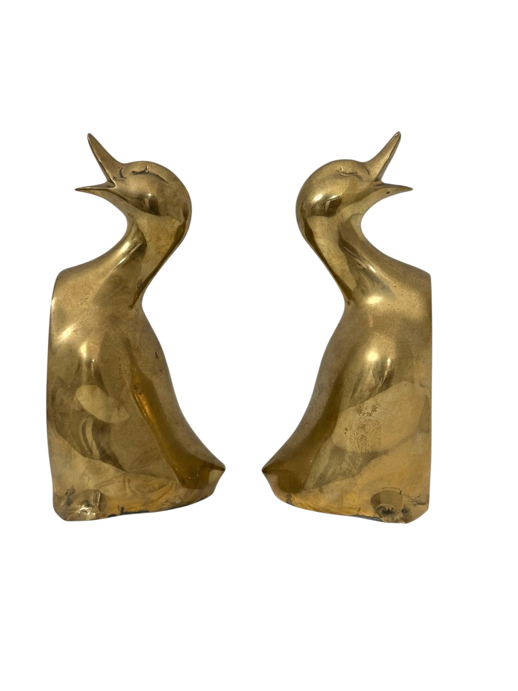 Vintage Brass Duck Bookends-A Pair