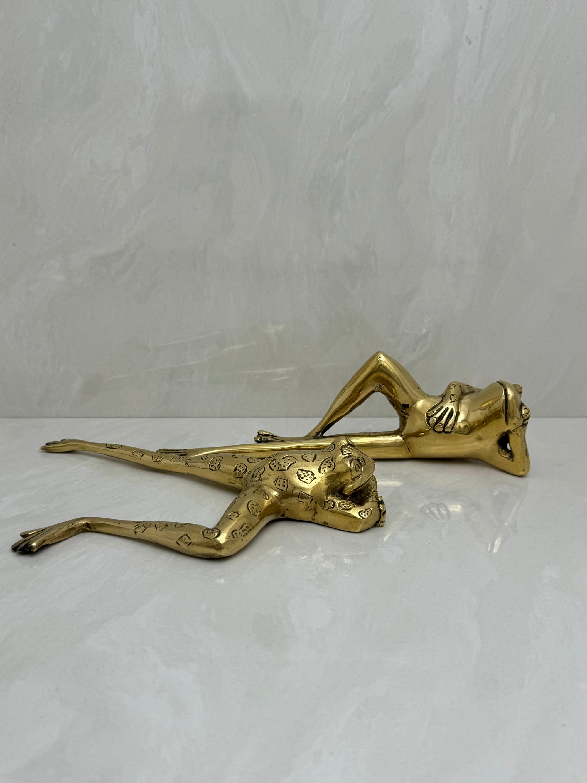 Long Legged Brass Frogs-A Pair