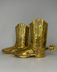 Vintage Brass Cowboy Boots