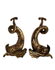 Vintage Brass Dolphin Sculptures – Mid-Century Hollywood Regency Pair-Coastal Luxe