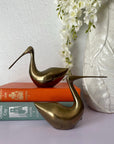 Vintage Brass MCM Sleek Beak Ducks- A Pair