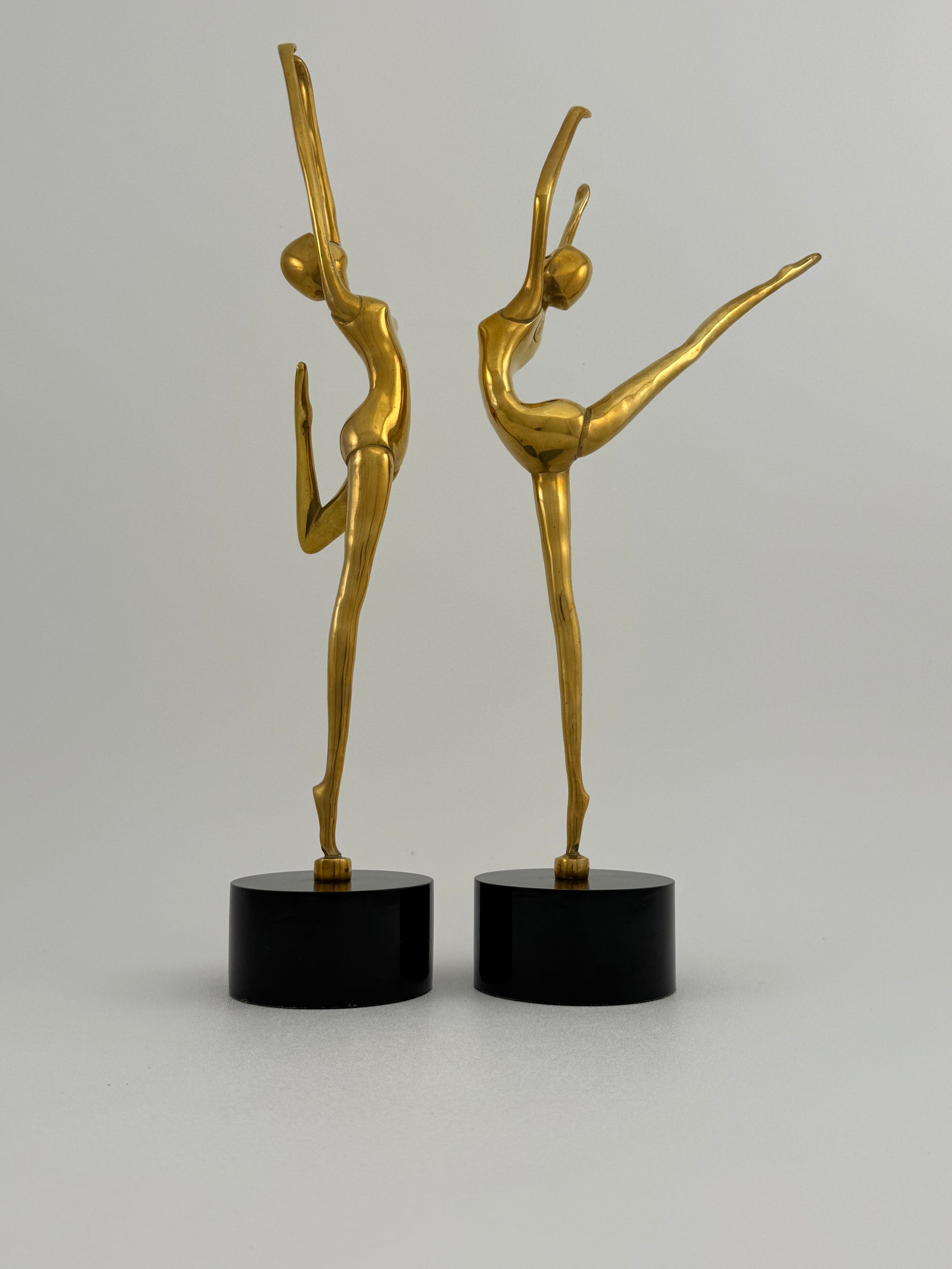 Tall Vintage Brass Ballerina Figurines – Set of Two