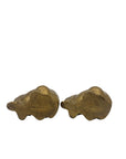 Vintage Brass Cat Planter Pair