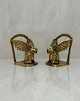 Vintage Brass Gargoyle Bookends- A Pair