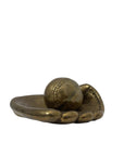 Vintage Brass Baseball Glove and Ball-A Two Piece Set