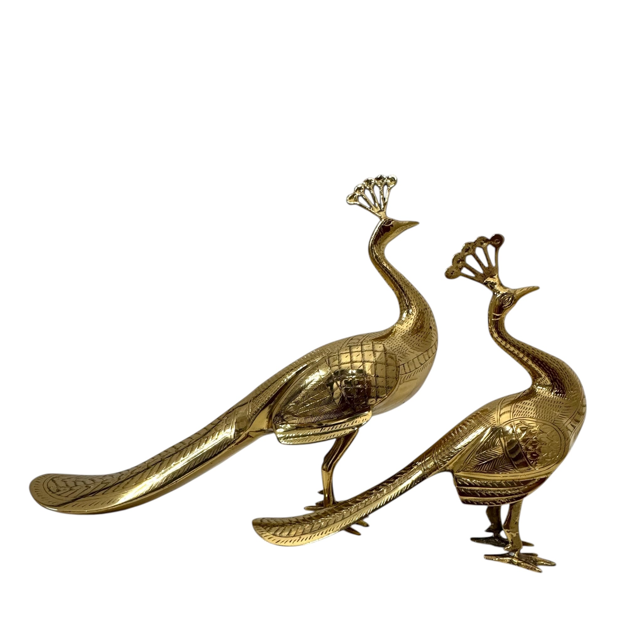 Vintage Brass Peacocks