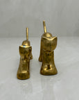 Vintage Brass Stretching Cats-A Pair