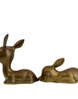 Vintage Brass Resting Deer Pair