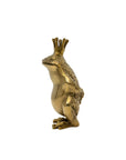 Vintage Brass Frog Prince Figurine | Mid-Century Royal Frog Statue