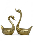 Tall Vintage Brass Swans-A Pair