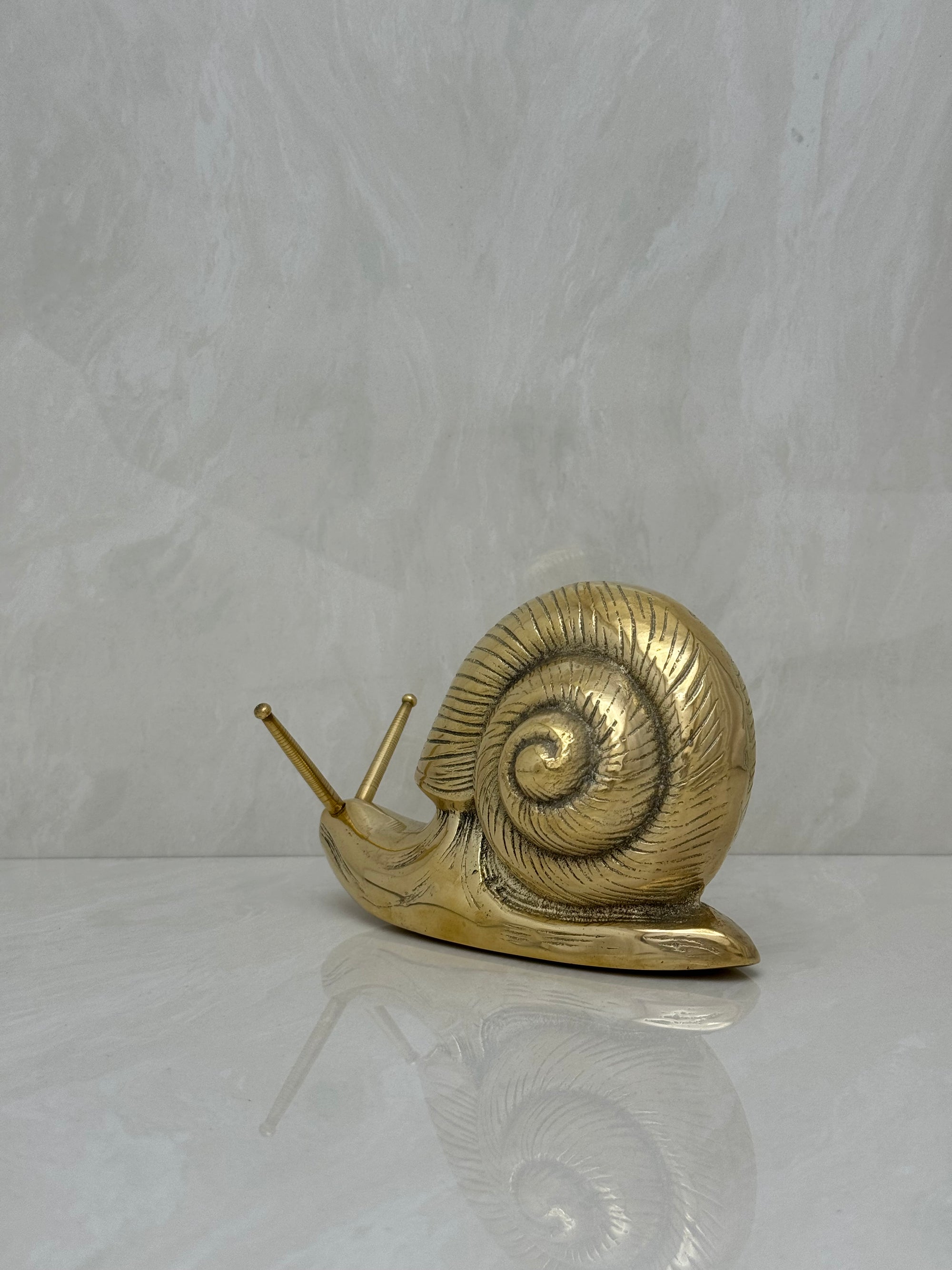 Vintage MCM Brass Snail