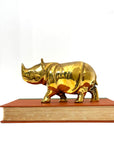vintage brass rhinoceros