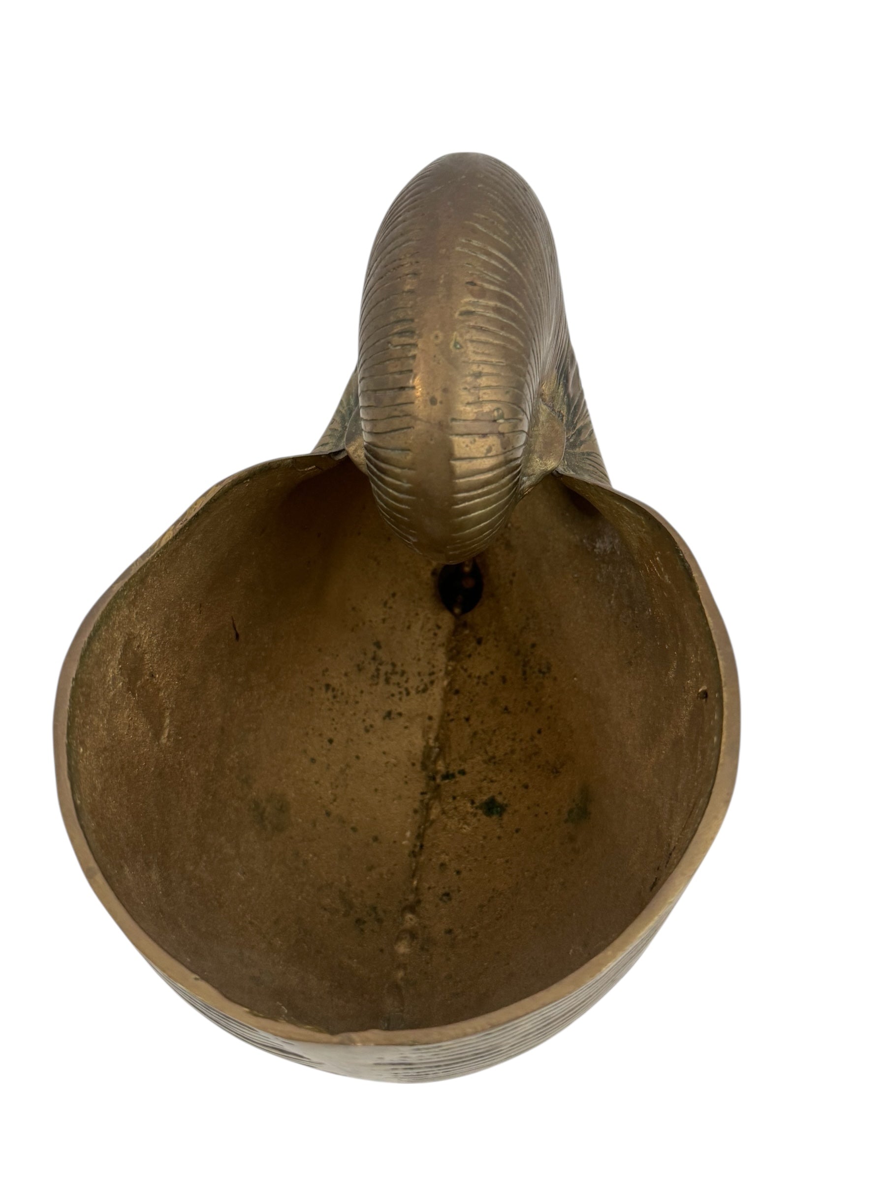 Vintage Brass Shell Stash Pot/Planter/Wine Holder