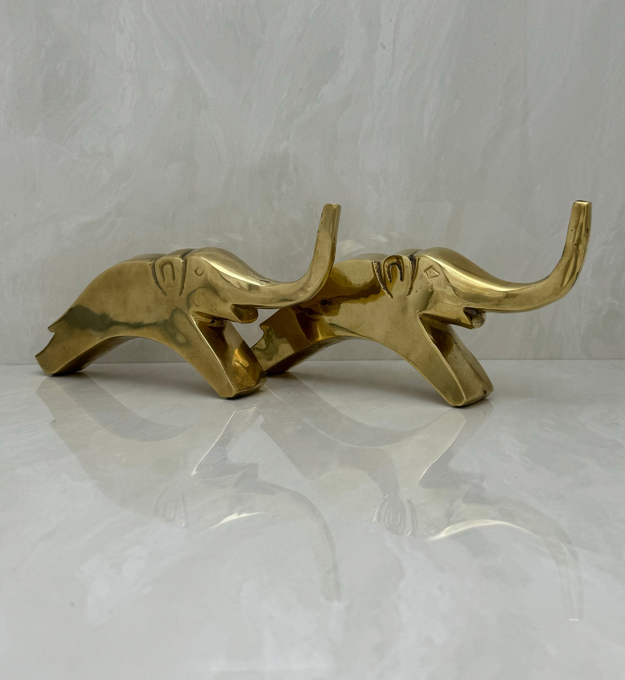 Vintage Brass Elephants- A Pair