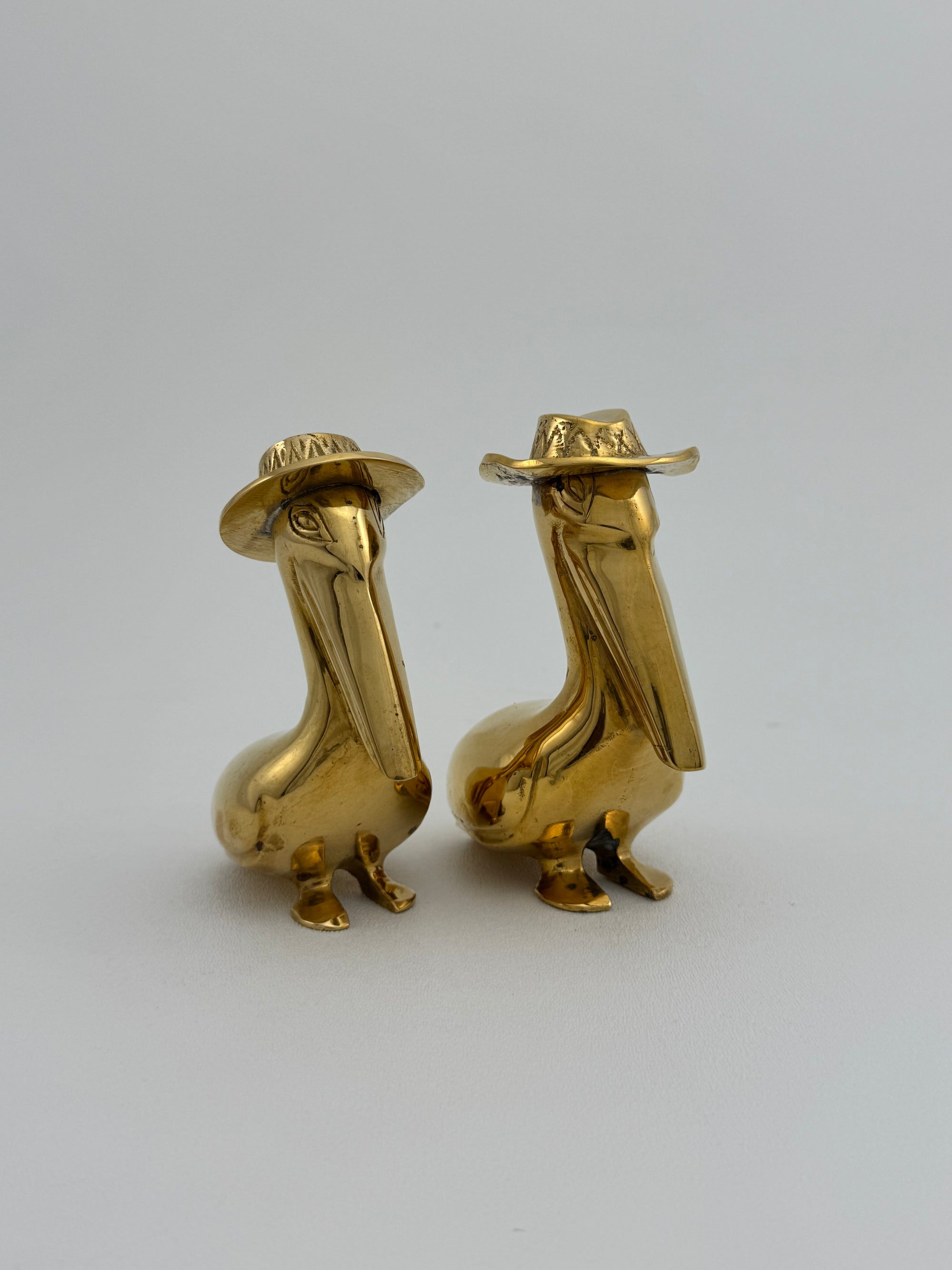 Vintage Brass Pelican Couple