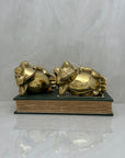 Vintage Brass Relaxing Frogs- A Pair