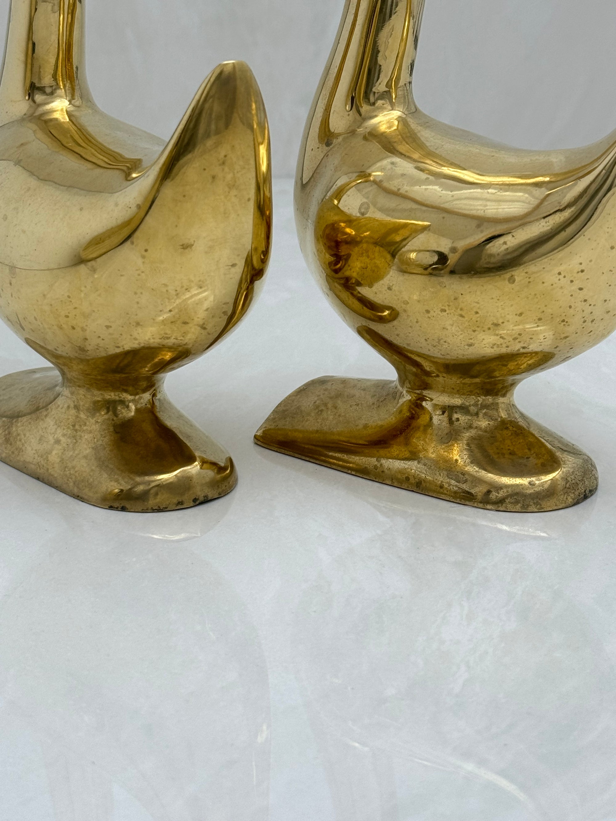 Vintage Brass Goose Bookends-A Pair