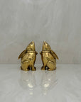 Vintage Brass Moon Gazing Rabbits-A Pair