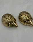 Small and Sleek Vintage Brass Hedgehogs- A Pair By Seiden