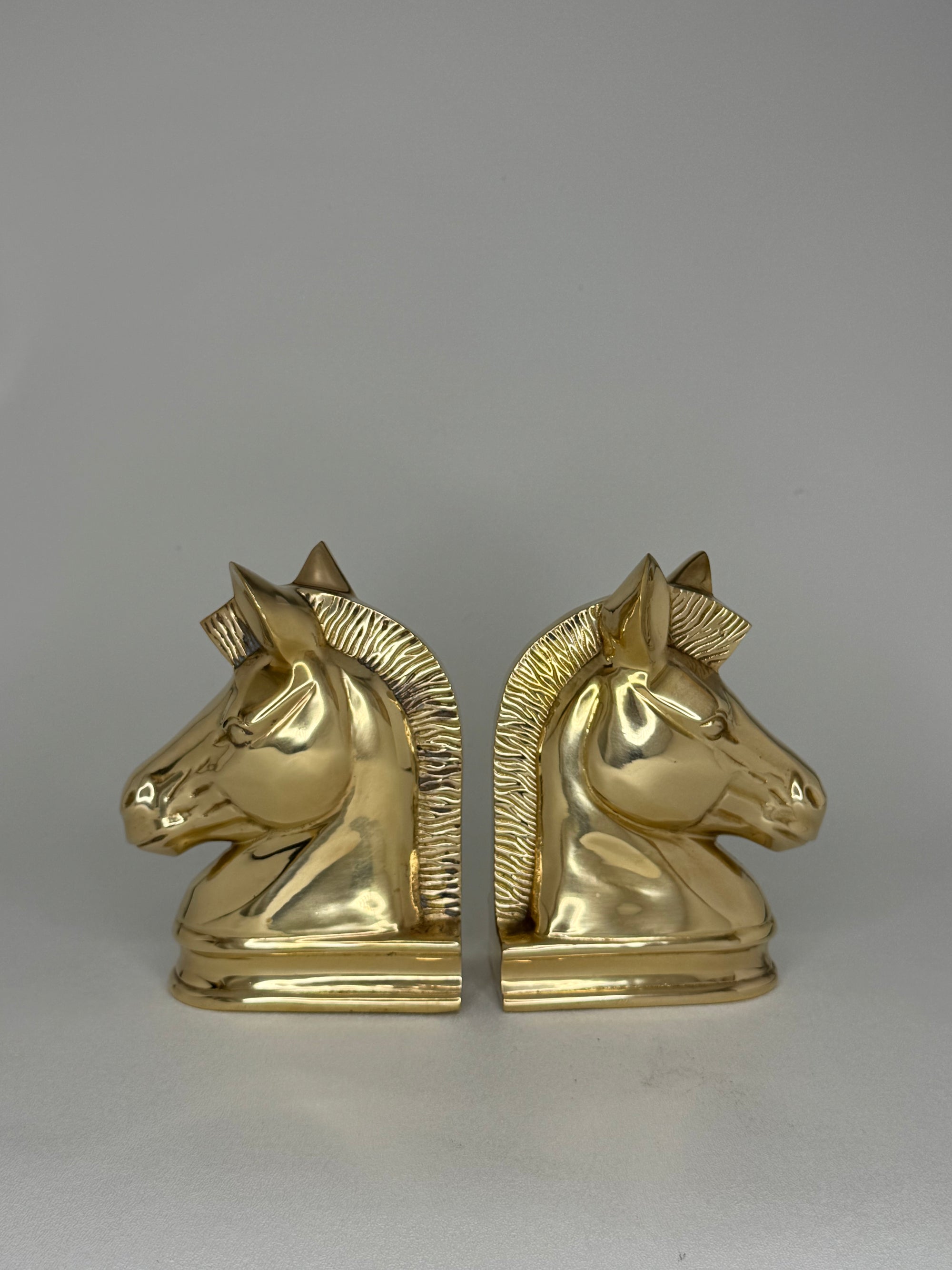 Vintage Brass Horsehead Figurines/Bookends