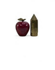 Vintage Apple with Brass Pencil Trinket Holder- A Set