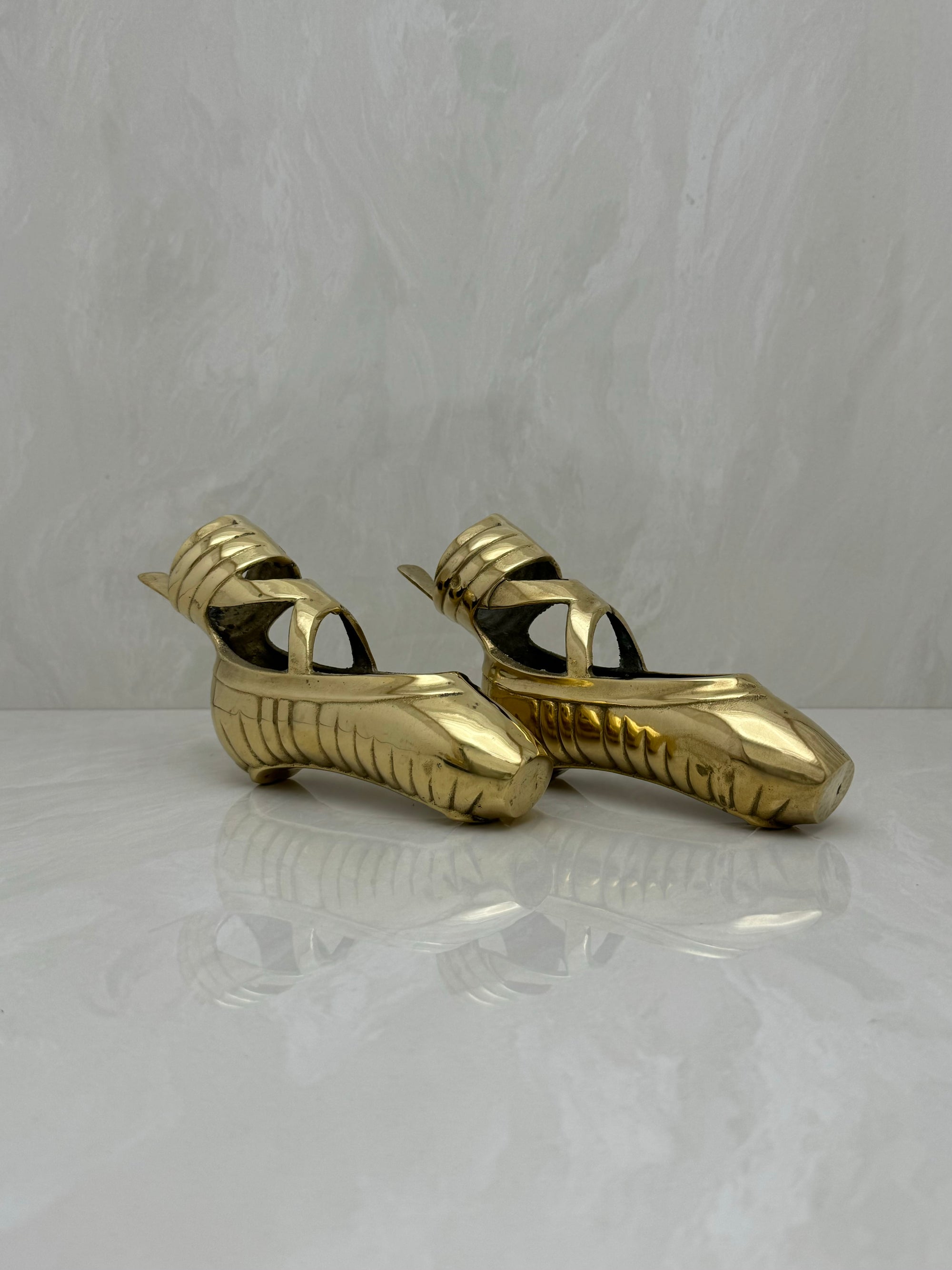 Pretty Brass Ballerina Slippers -A Pair