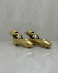 Pretty Brass Ballerina Slippers -A Pair