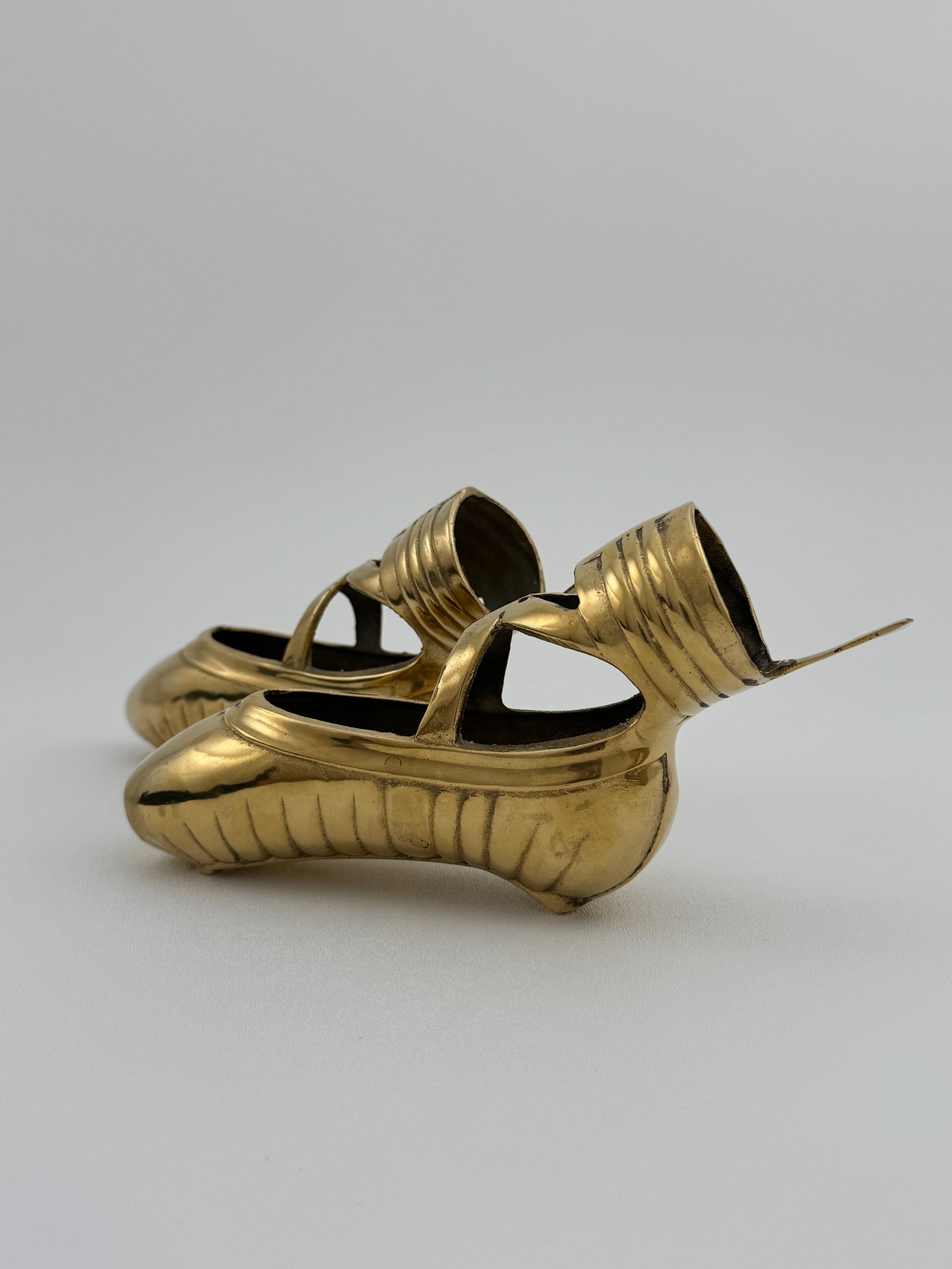 Pretty Brass Ballerina Slippers -A Pair
