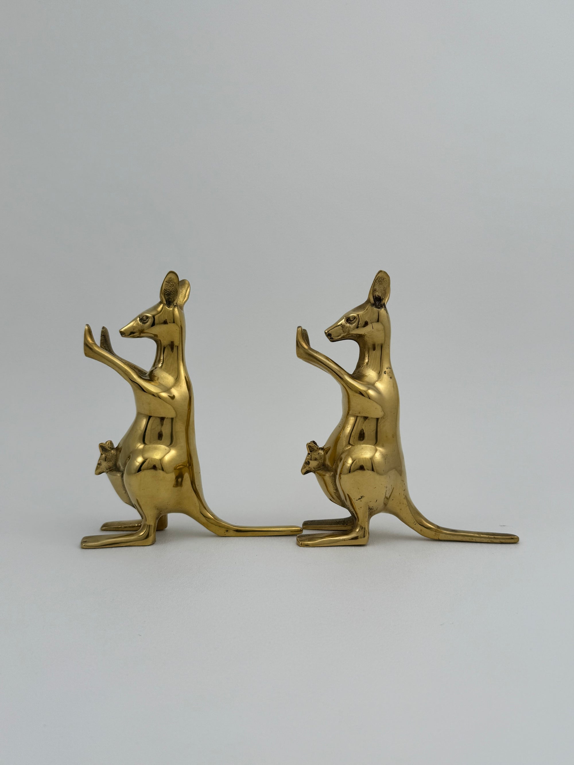 Vintage Brass Kangaroo Bookends-A Pair