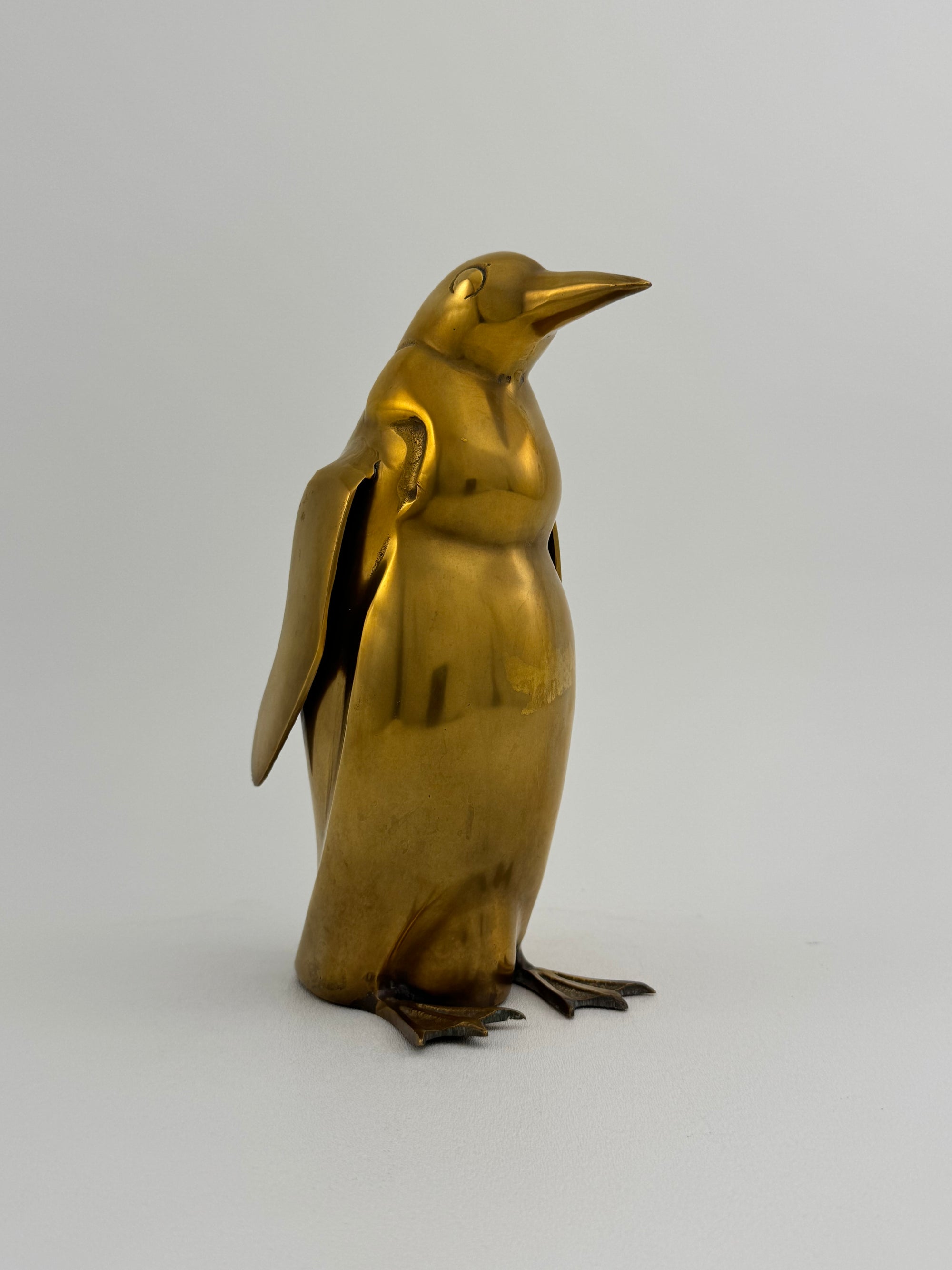 Tall Vintage Brass Penguin