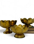 Vintage Brass Floral Bowls- A Three Piece Lightweight Set