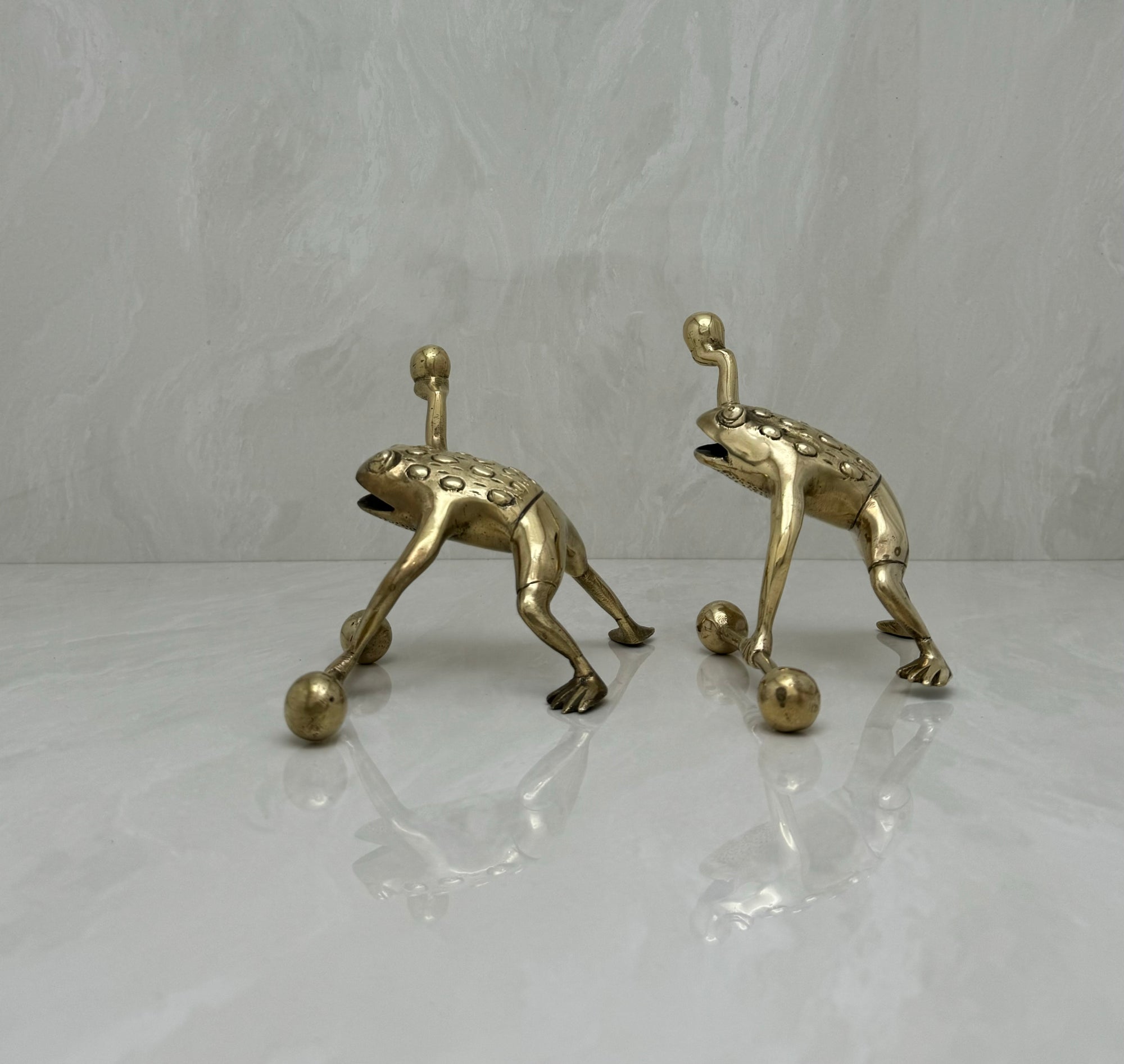 Vintage Brass Workout Frogs-A Pair