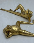 Long Legged Brass Frogs-A Pair