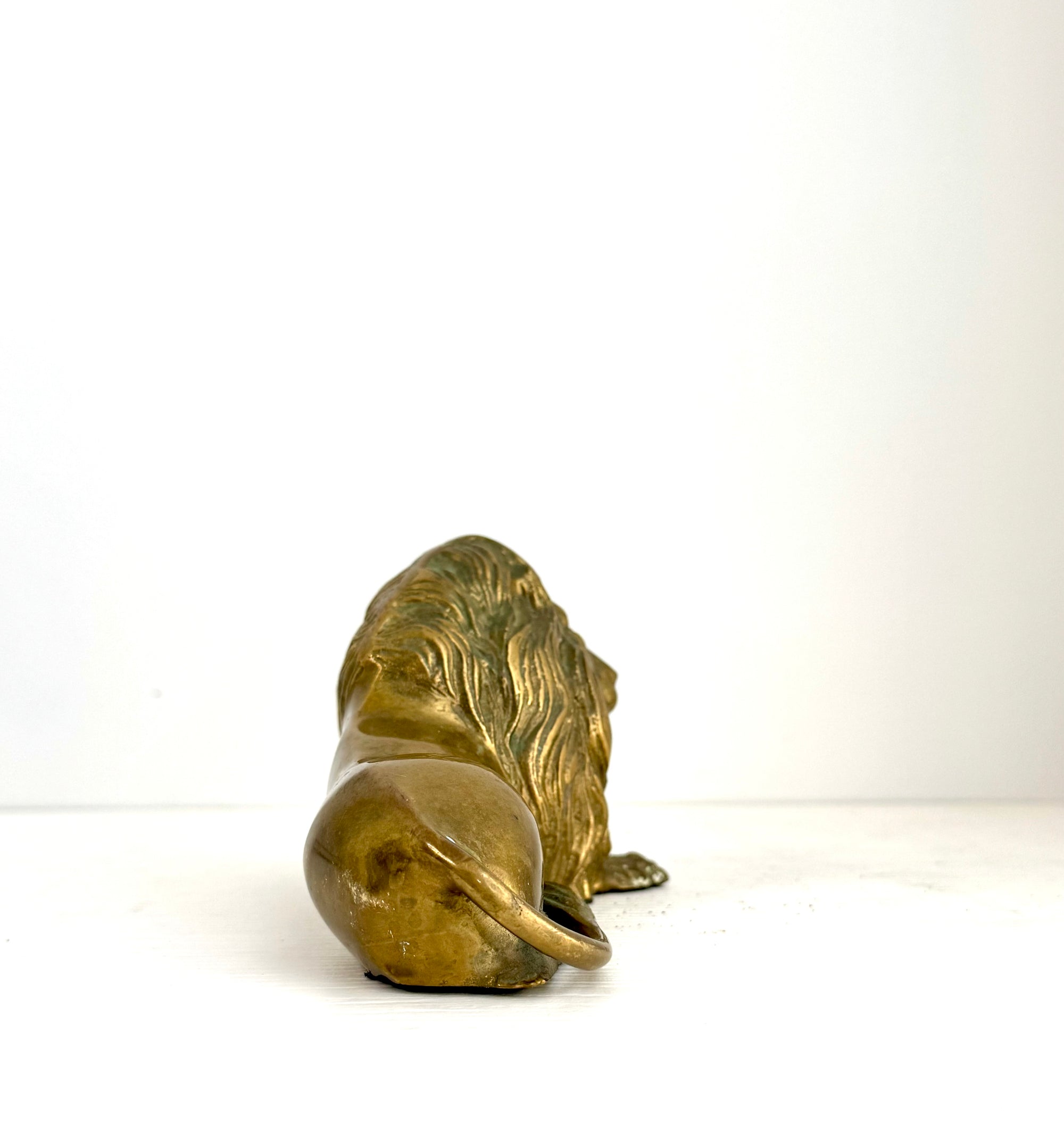 Vintage Brass Lion Sculpture