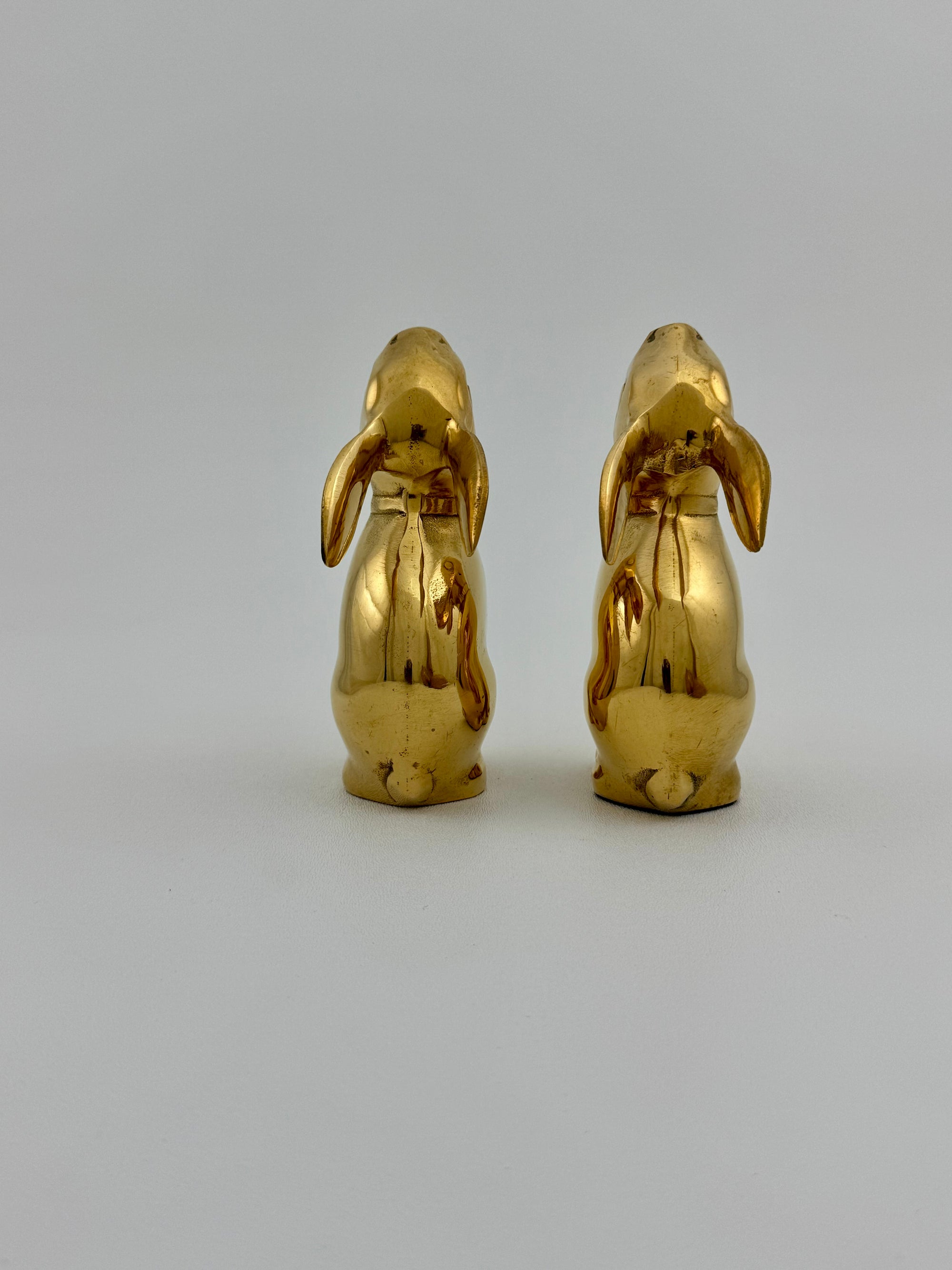 Vintage Brass Moon Gazing Bunnies-A Pair