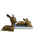 Vintage Brass Resting Deer Pair