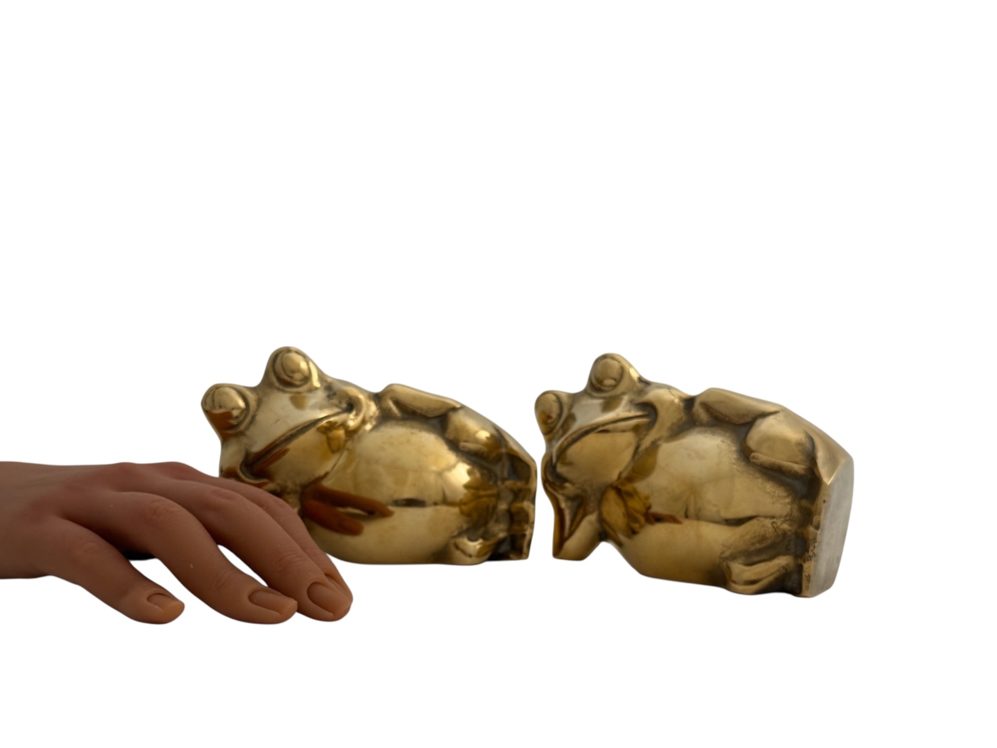 Vintage Brass Relaxing Frogs- A Pair