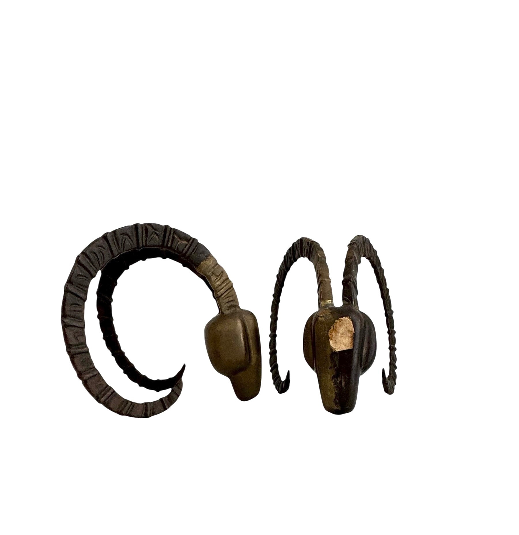 Vintage 1981 Dolbi Cashier Ram Horn Sculptures