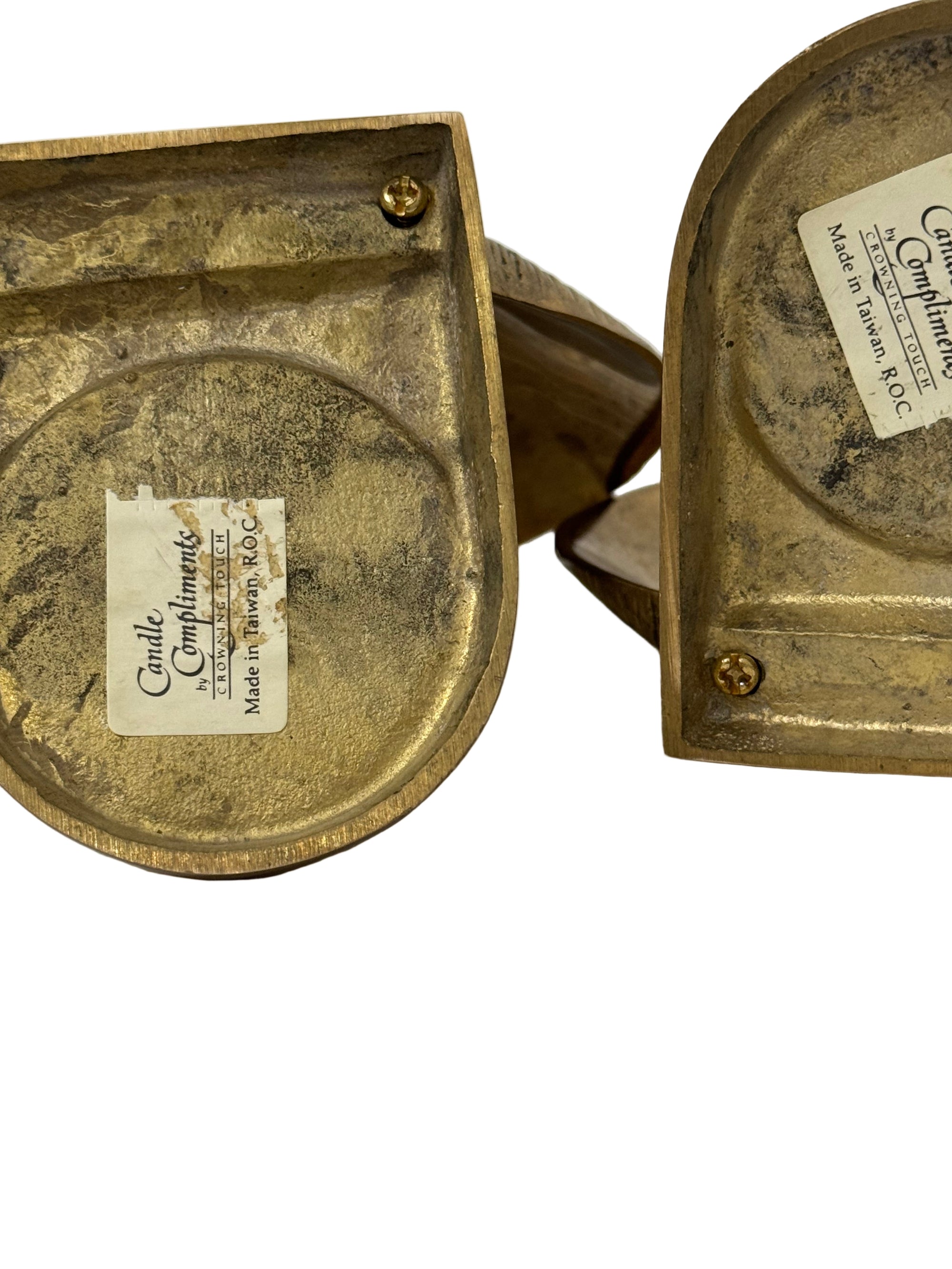 Vintage Brass Seashell Candle Holders by Crowning Touch – Set of 2