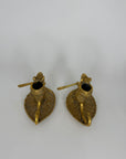 Whimsical Vintage Bronze Mouse Candleholders – Leaf Boats- A Pair