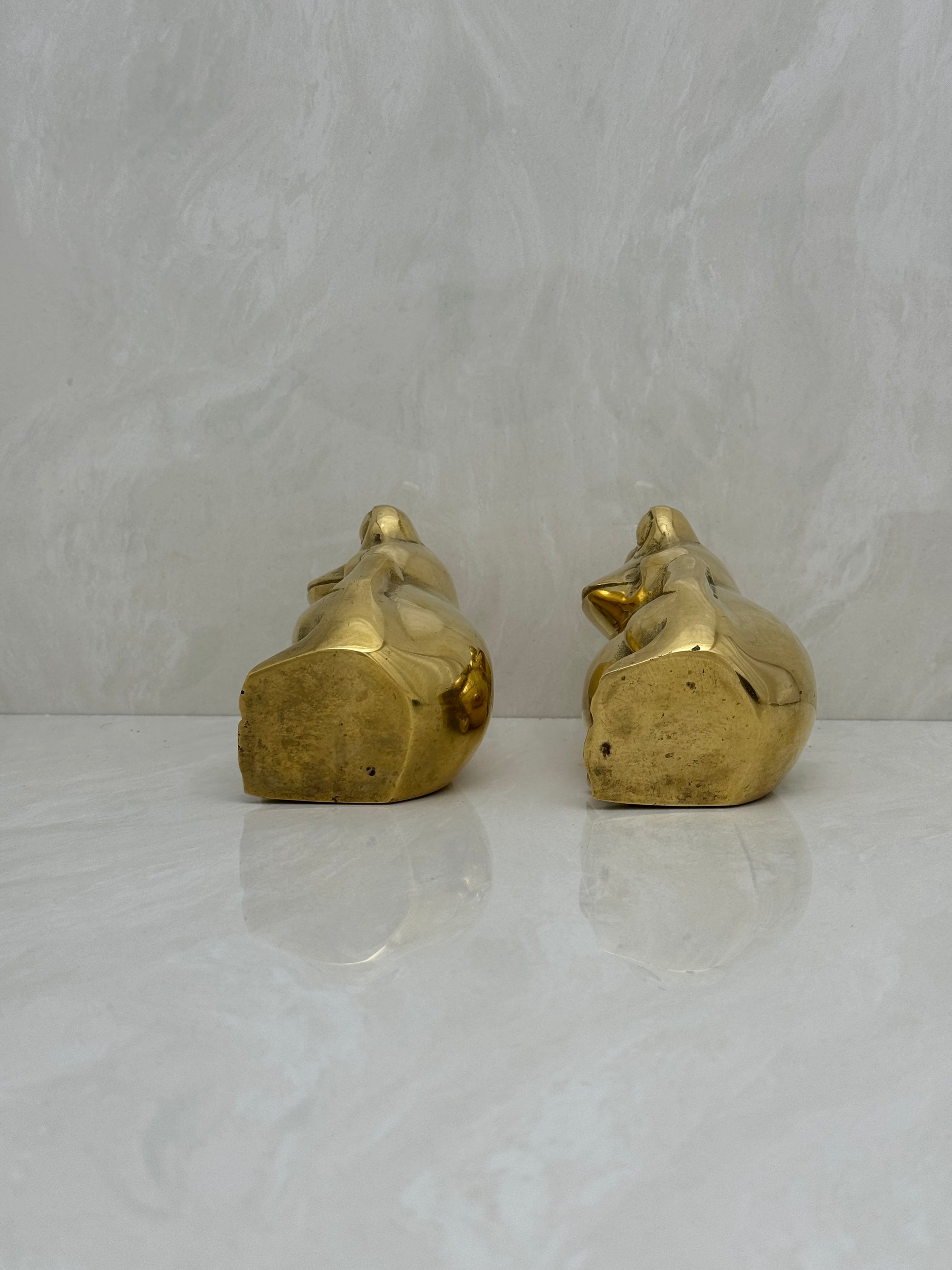 Vintage Brass Relaxing Frogs- A Pair