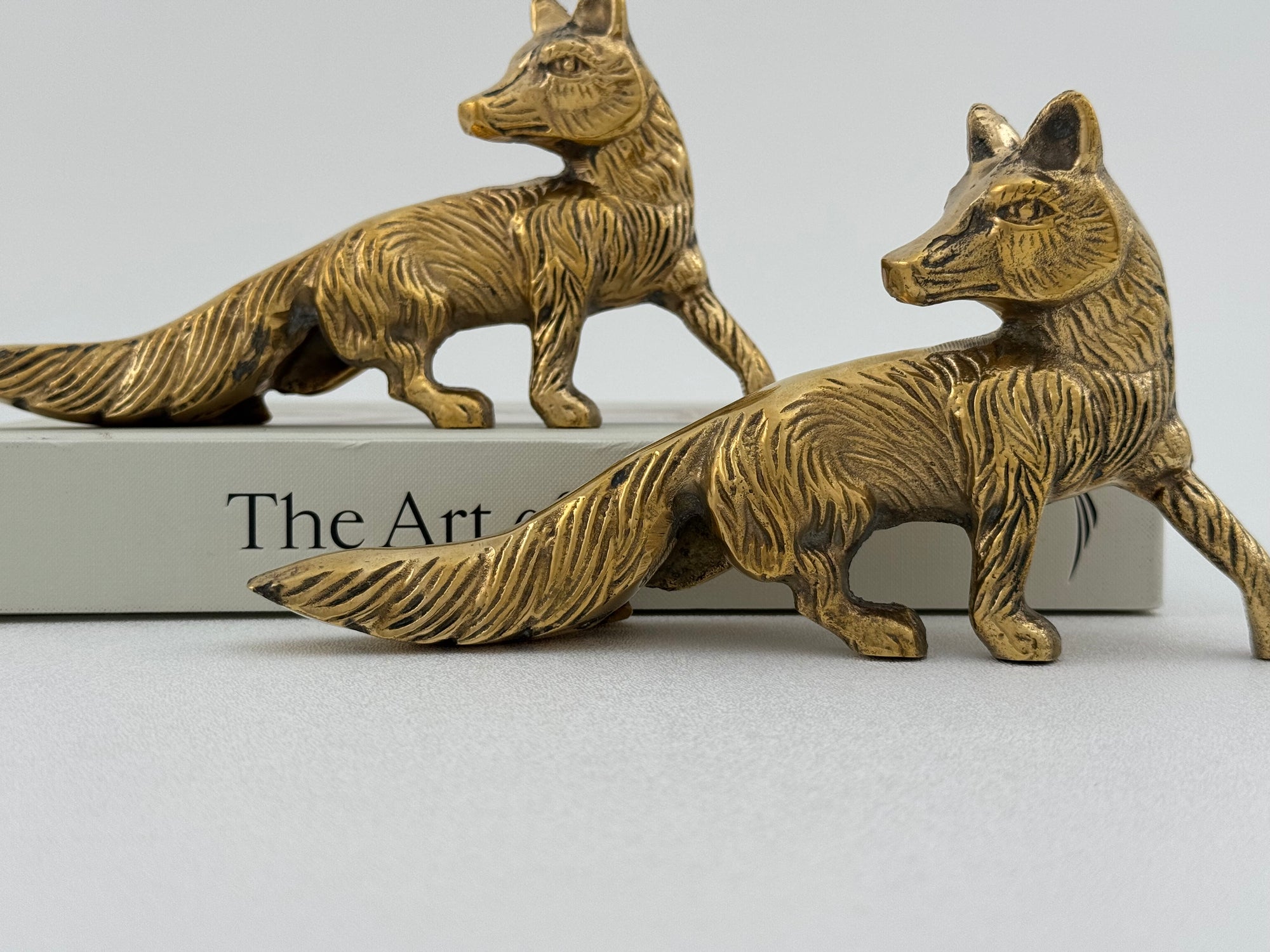Vintage Brass Foxes- A Pair