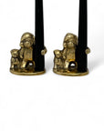 Vintage Brass Teddy Bear Candleholders-A Pair