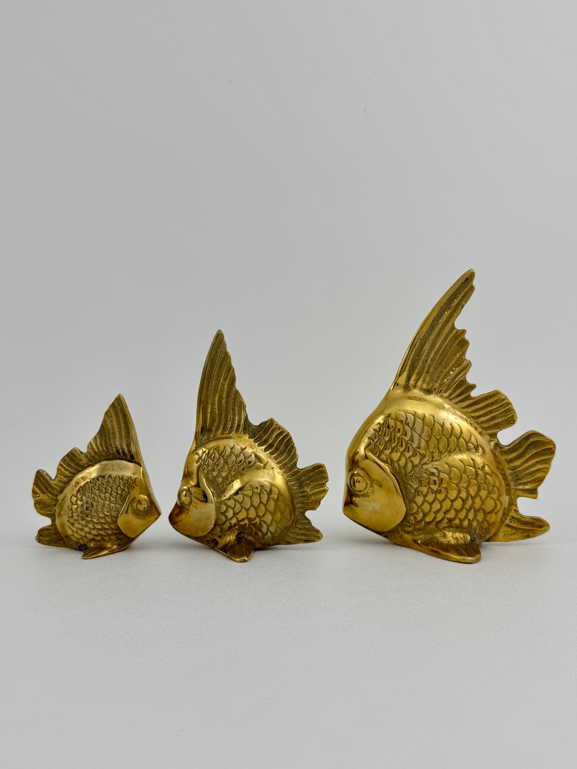 Vintage Brass Fish-A Set of Three