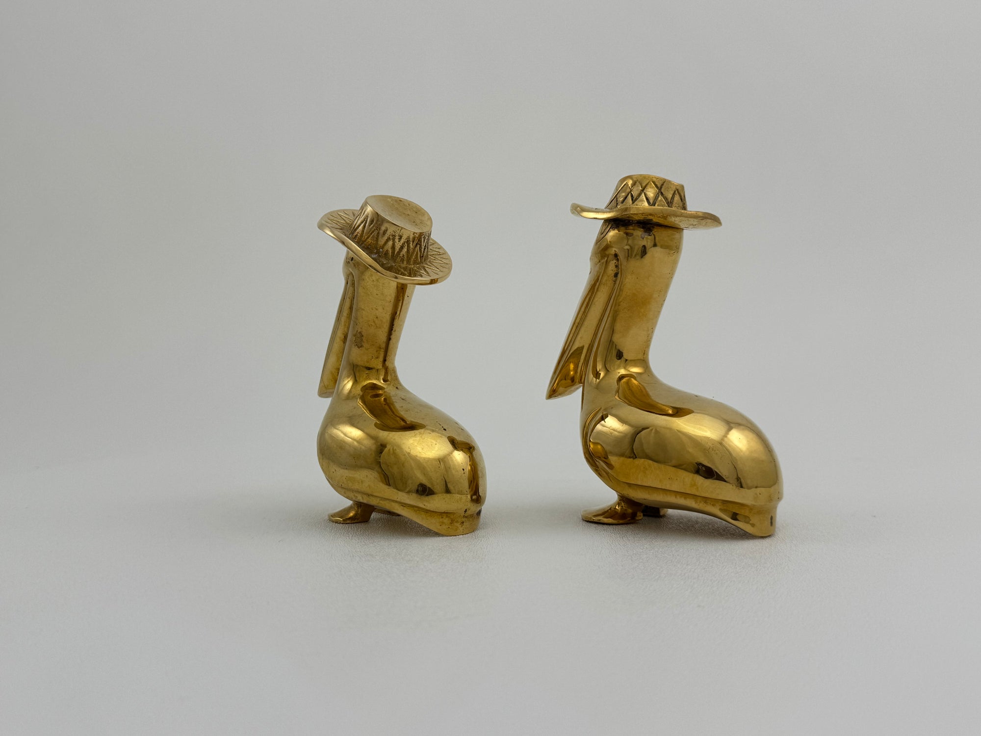 Vintage Brass Pelican Couple