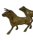 Vintage Brass Bull Figurines – Pair of Mid-Century Modern Bulls
