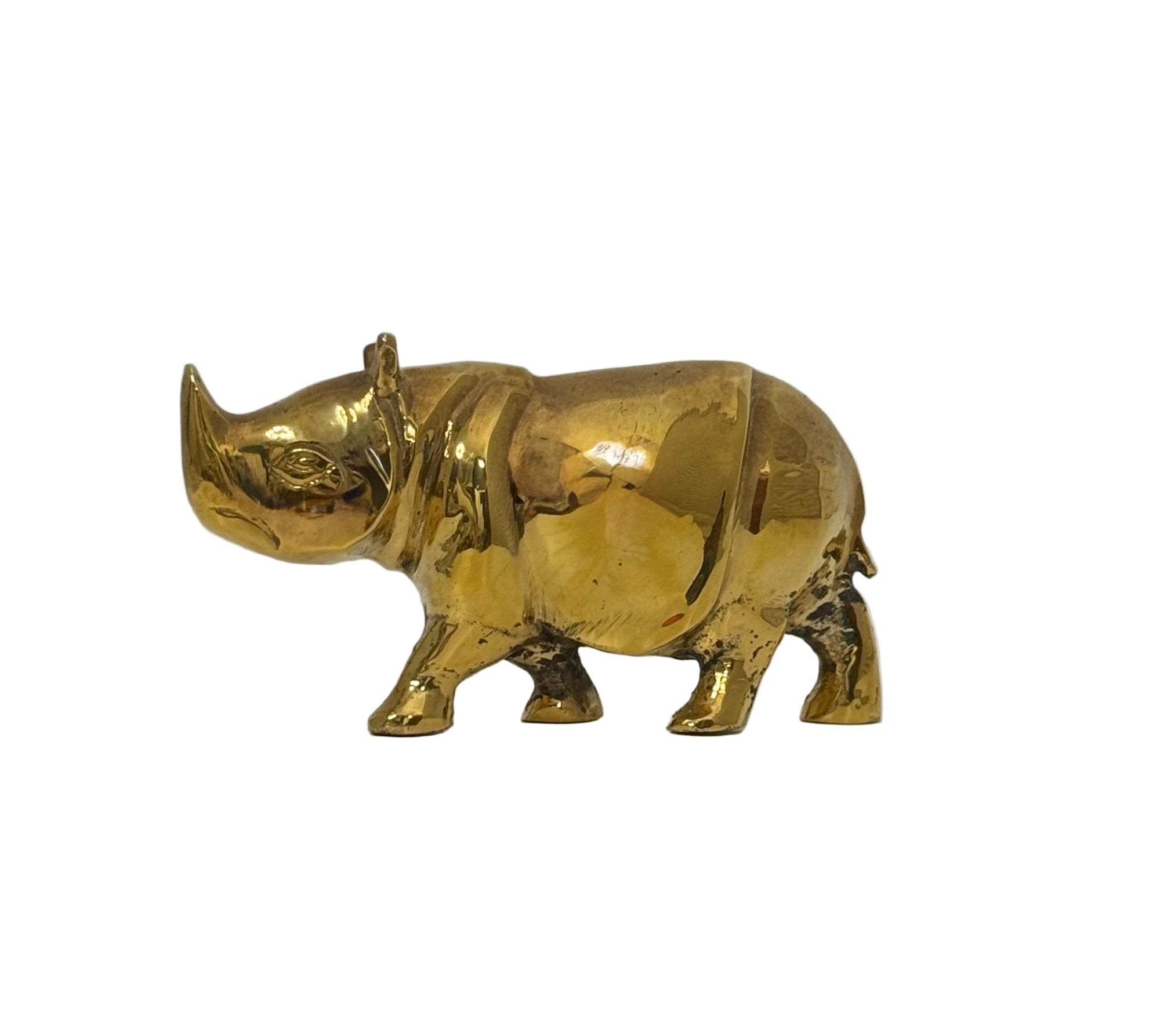 vintage brass rhinoceros
