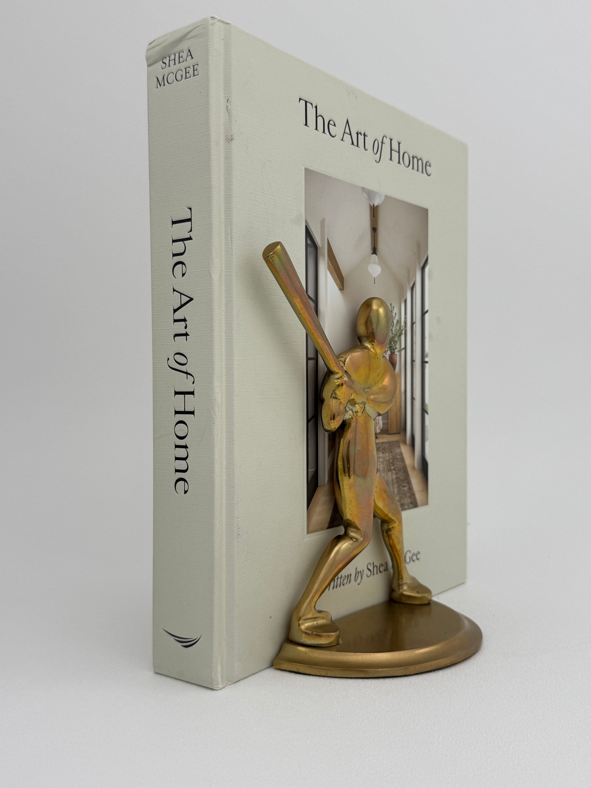 Vintage Brass Baseball Bookends-A Pair by Enesco